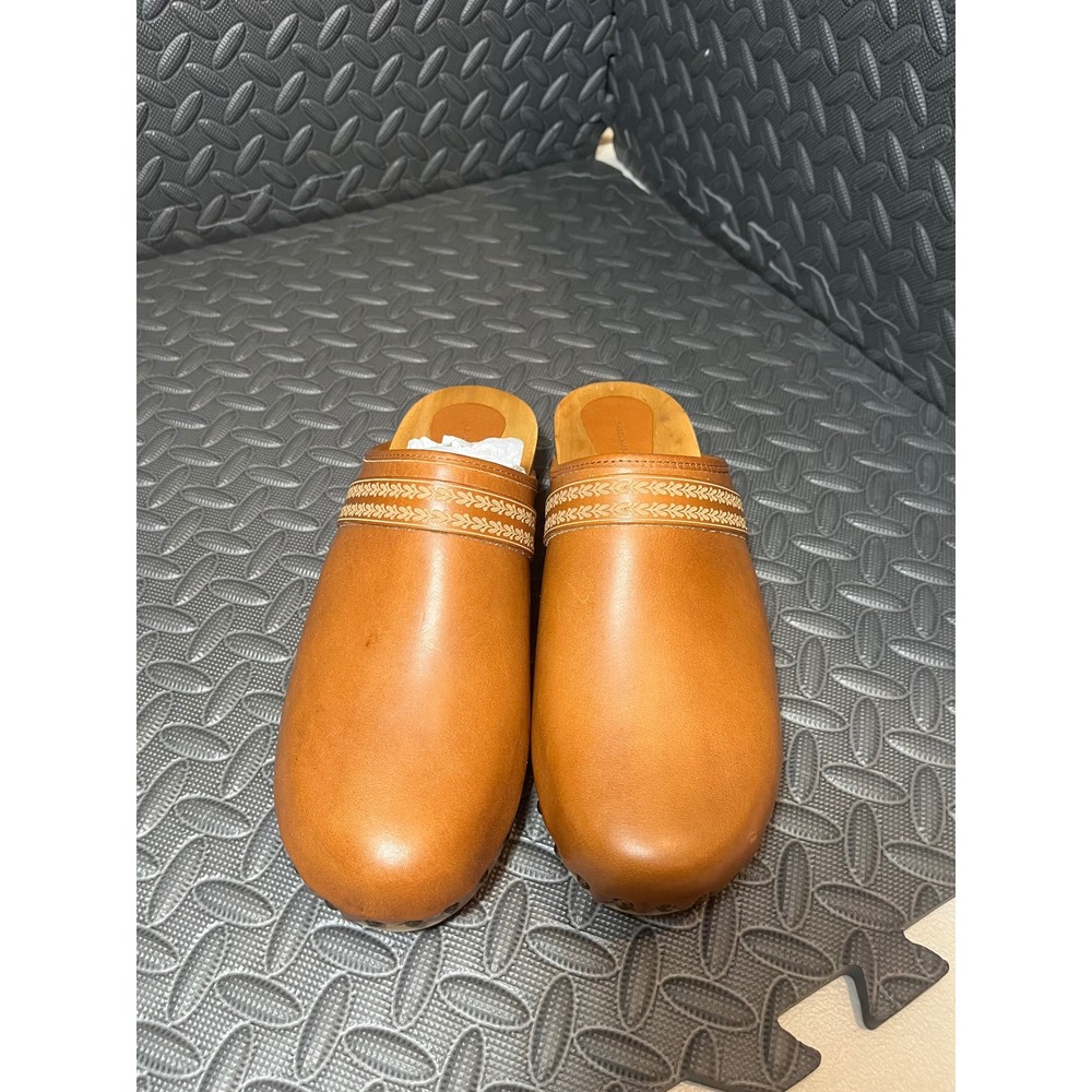 Isabel Marant Classic Thaile Clogs 41/11 Brown Leather Studded Wood Sole Mules - Picture 2 of 10